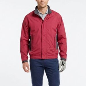 FootJoy DryJoys Men's Red Black Ful- Zip Weather Resistant Golf Jacket Size M